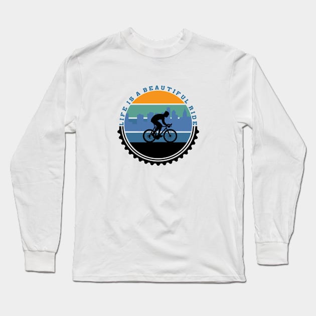 Bike Life Cyclist Pedal Hard Long Sleeve T-Shirt by EdSan Designs